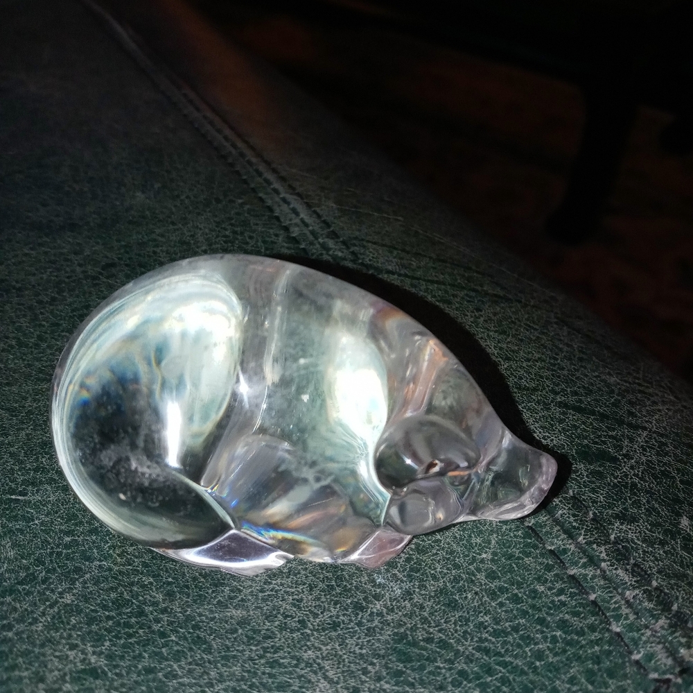 Steuben pig paperweight/hand warmer
